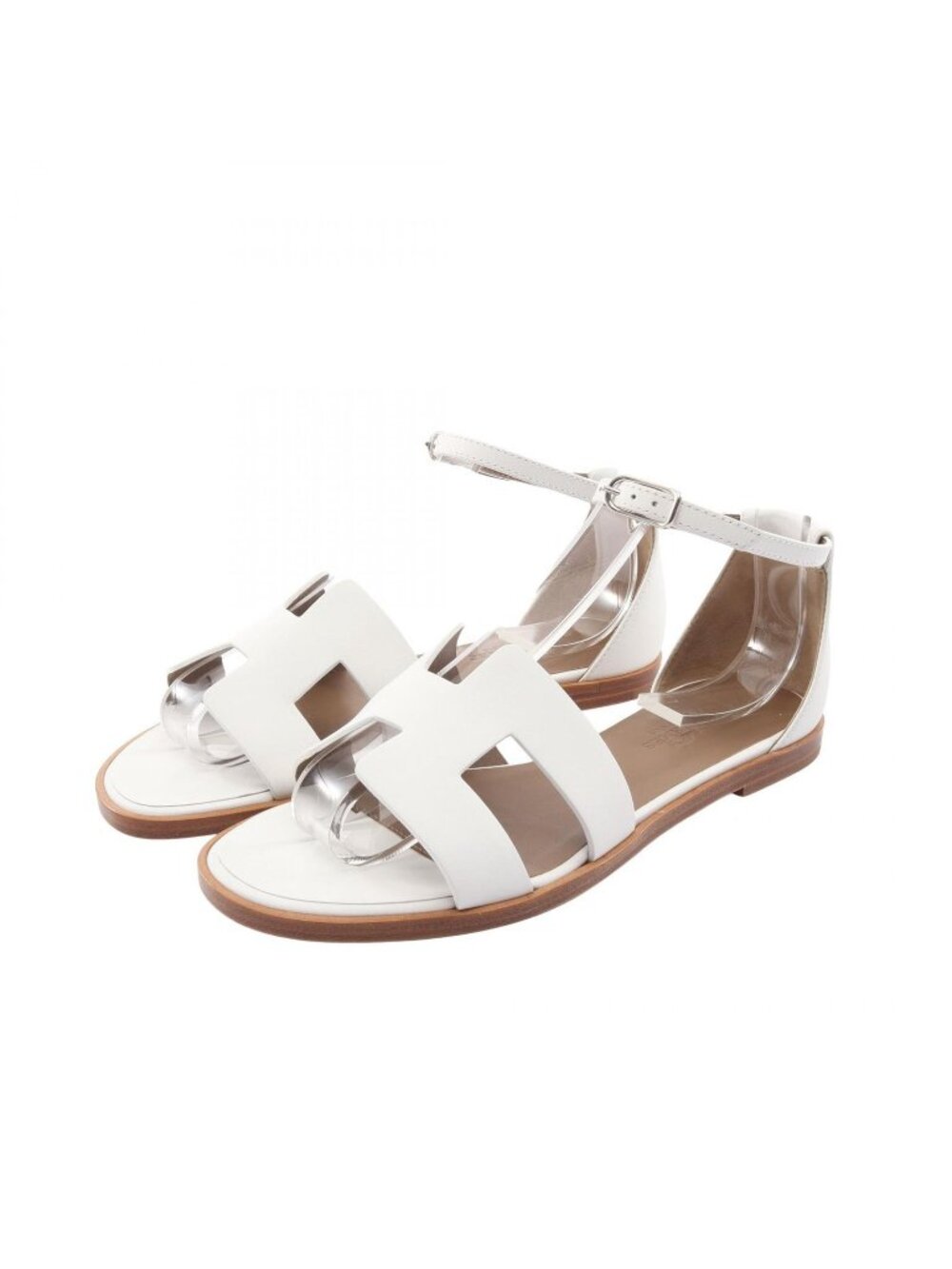 Hermes Sandals Santorini White Leather